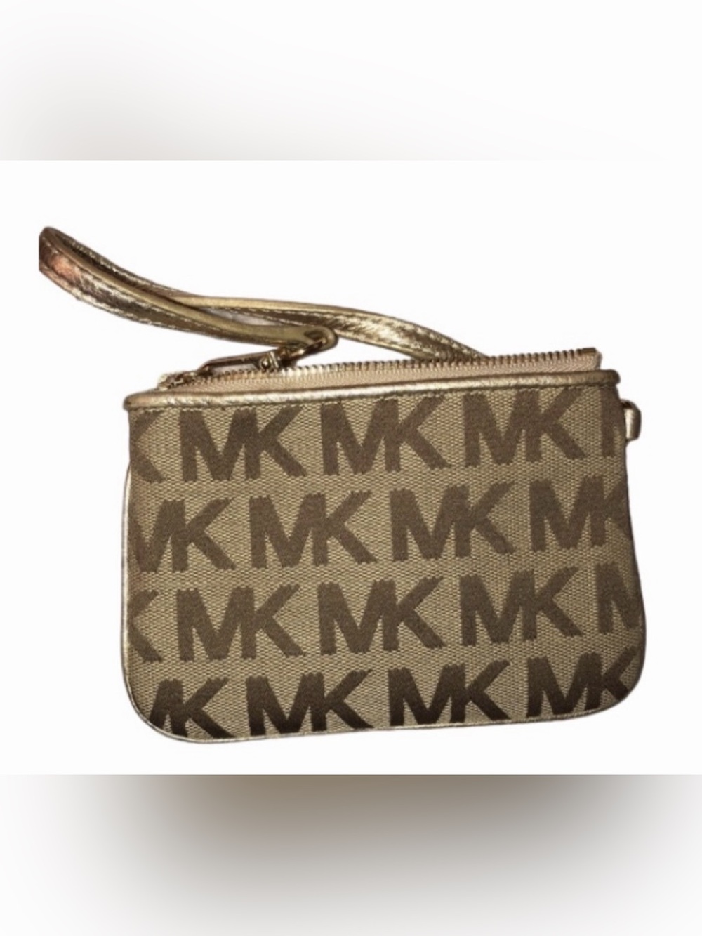 Micheal Kors brown & Tan wristlet  like new